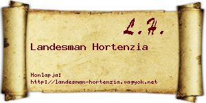 Landesman Hortenzia névjegykártya